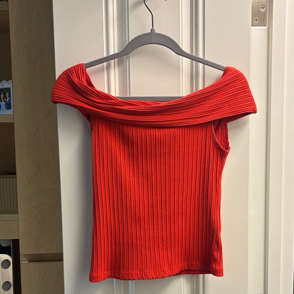 Madewell Red Off-Shoulder Top